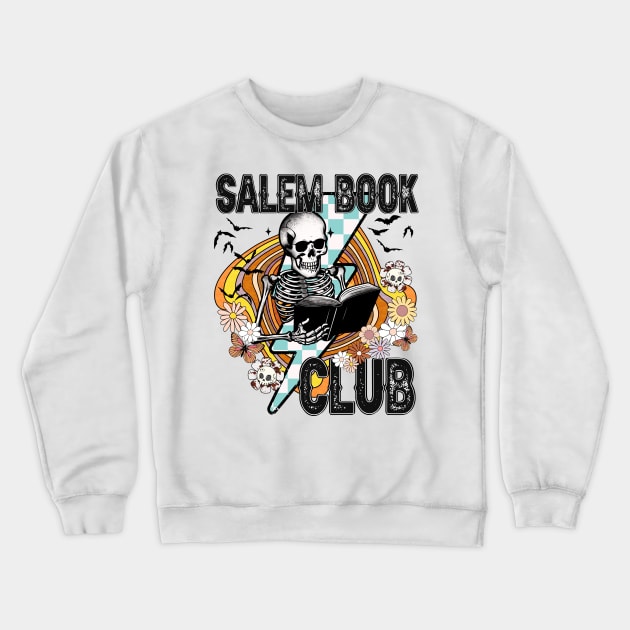 "Salem Book Club" Skeleton Reading Crewneck Sweatshirt by FlawlessSeams